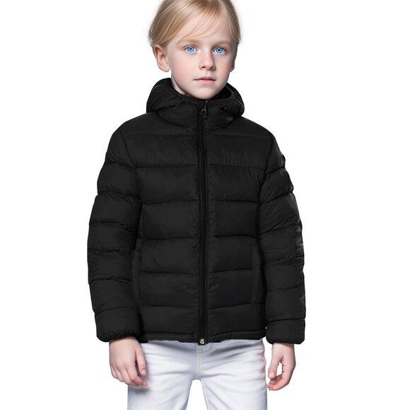 Boys Puffer Jacket with Hood Lightweight Warm Toddler Winter Coat Size 18 - Picture 5 of 7